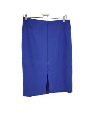 WHBM Blue Pencil Skirt Career Office Workwear Chic size 10 Academia Sleek
